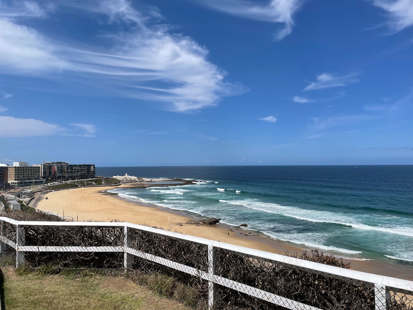 Newcastle's beautiful sweeping beach